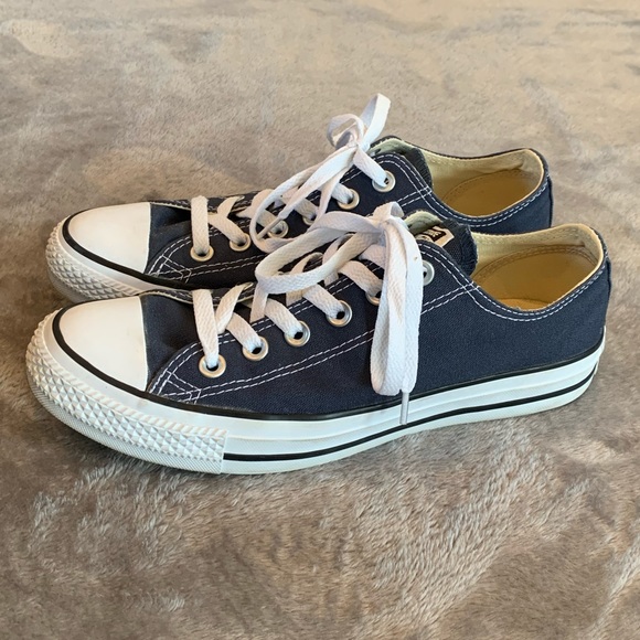 navy low top converse